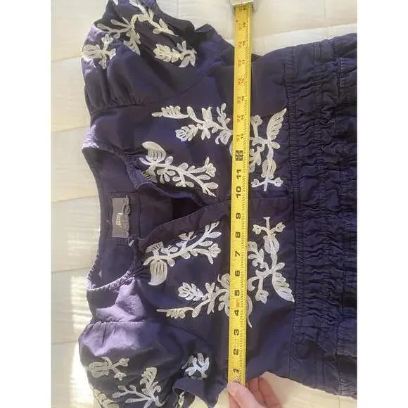 Anthropologie - Somerset embroidered Maxi Dress w/ Blue Floral Embroidery, XSP - Picture 14 of 15